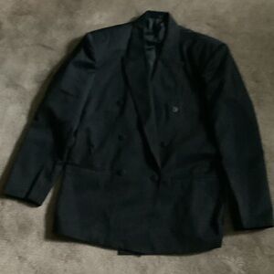 Men's Black Double-Breasted Blazer